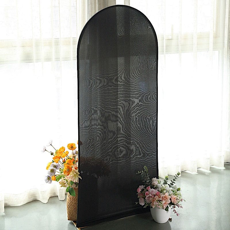 Matte Fitted Spandex Round Top Wedding Arch Backdrop Stand Cover