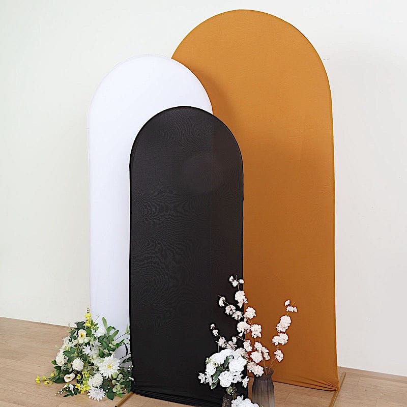 Matte Fitted Spandex Round Top Wedding Arch Backdrop Stand Cover