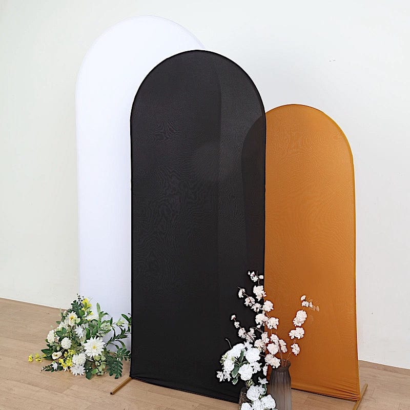 Matte Fitted Spandex Round Top Wedding Arch Backdrop Stand Cover