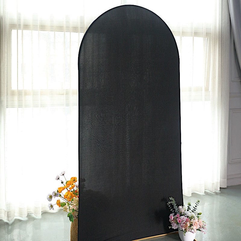 Matte Fitted Spandex Round Top Wedding Arch Backdrop Stand Cover