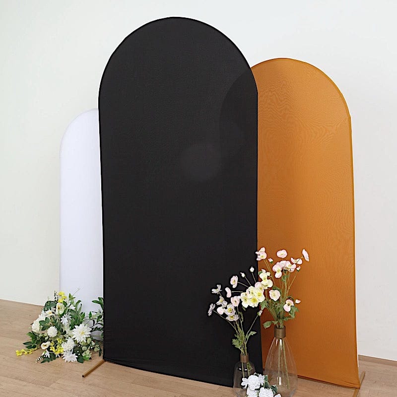 Matte Fitted Spandex Round Top Wedding Arch Backdrop Stand Cover