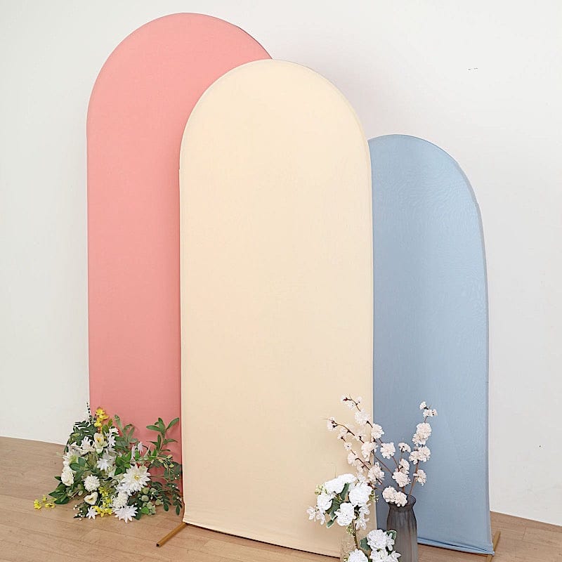 Matte Fitted Spandex Round Top Wedding Arch Backdrop Stand Cover