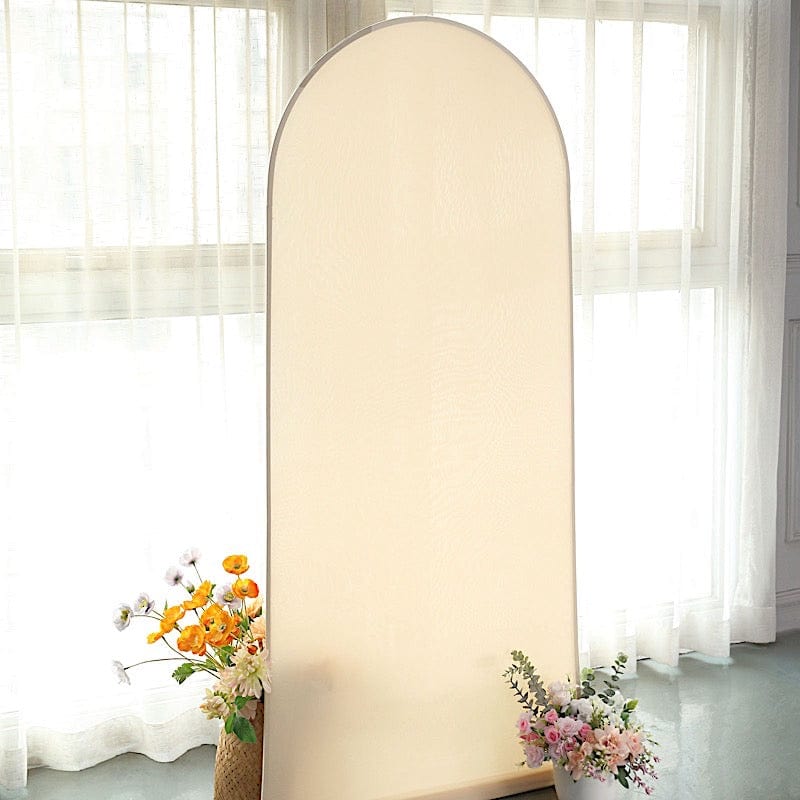 Matte Fitted Spandex Round Top Wedding Arch Backdrop Stand Cover