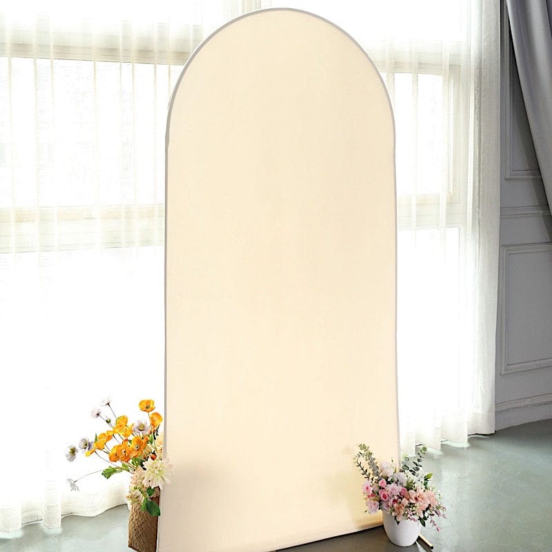 Matte Fitted Spandex Round Top Wedding Arch Backdrop Stand Cover