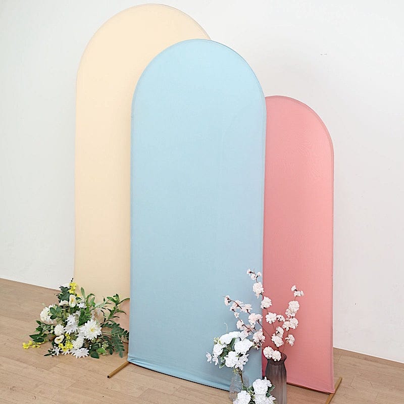 Matte Fitted Spandex Round Top Wedding Arch Backdrop Stand Cover