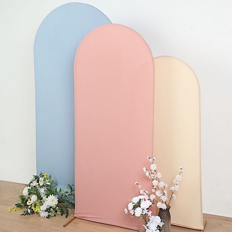 Matte Fitted Spandex Round Top Wedding Arch Backdrop Stand Cover