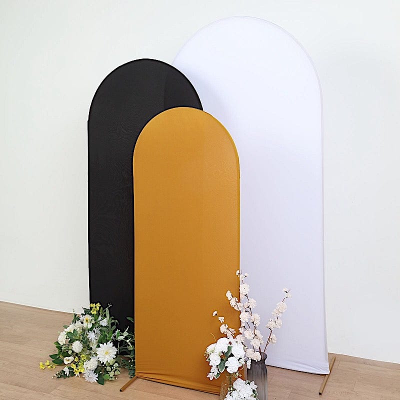 Matte Fitted Spandex Round Top Wedding Arch Backdrop Stand Cover