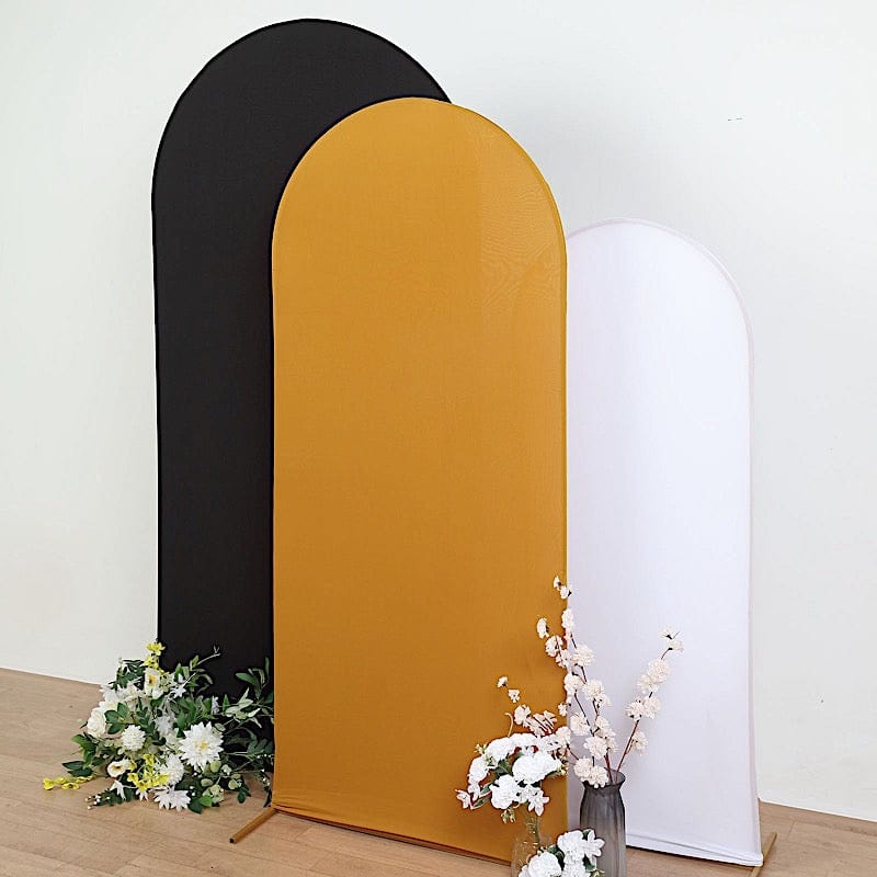 Matte Fitted Spandex Round Top Wedding Arch Backdrop Stand Cover