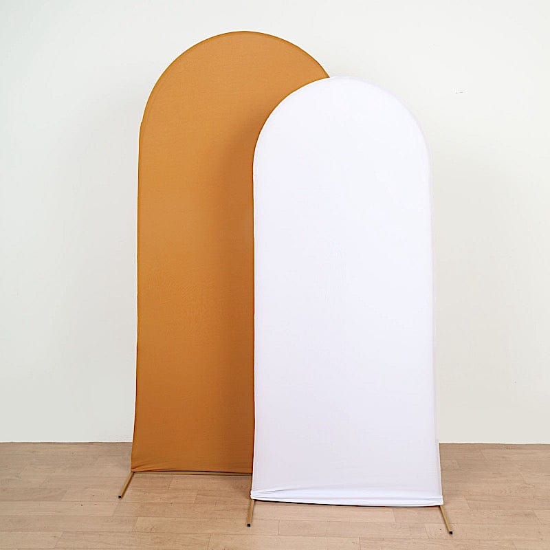 Matte Fitted Spandex Round Top Wedding Arch Backdrop Stand Cover