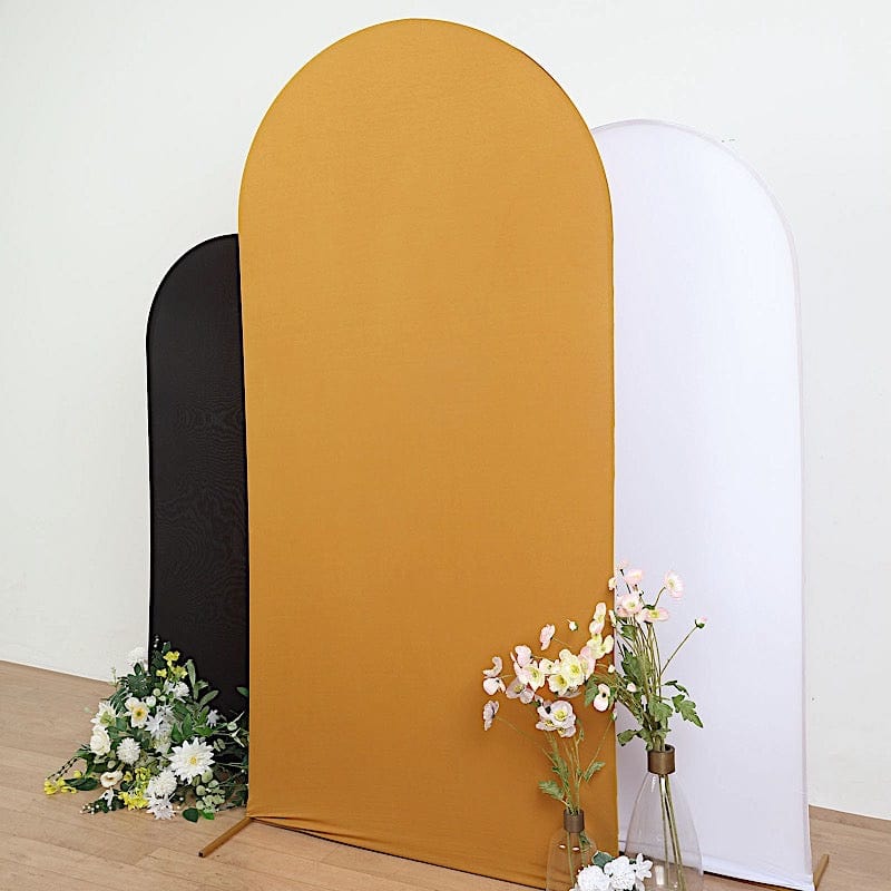 Matte Fitted Spandex Round Top Wedding Arch Backdrop Stand Cover