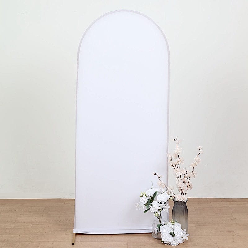 Matte Fitted Spandex Round Top Wedding Arch Backdrop Stand Cover