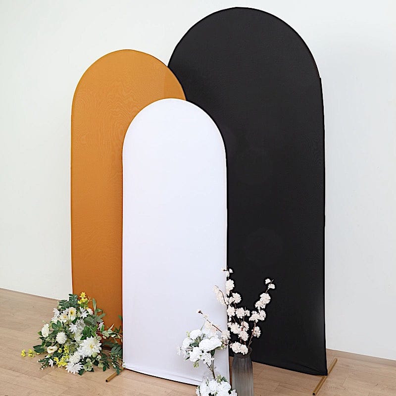 Matte Fitted Spandex Round Top Wedding Arch Backdrop Stand Cover