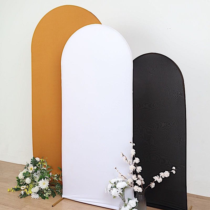 Matte Fitted Spandex Round Top Wedding Arch Backdrop Stand Cover