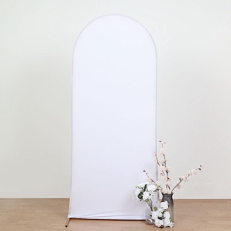 Matte Fitted Spandex Round Top Wedding Arch Backdrop Stand Cover