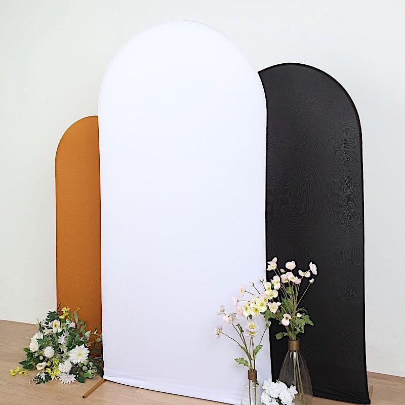 Matte Fitted Spandex Round Top Wedding Arch Backdrop Stand Cover