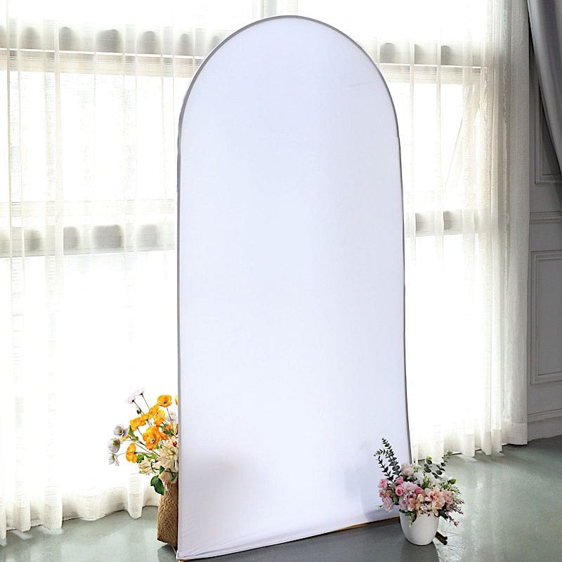 Matte Fitted Spandex Round Top Wedding Arch Backdrop Stand Cover