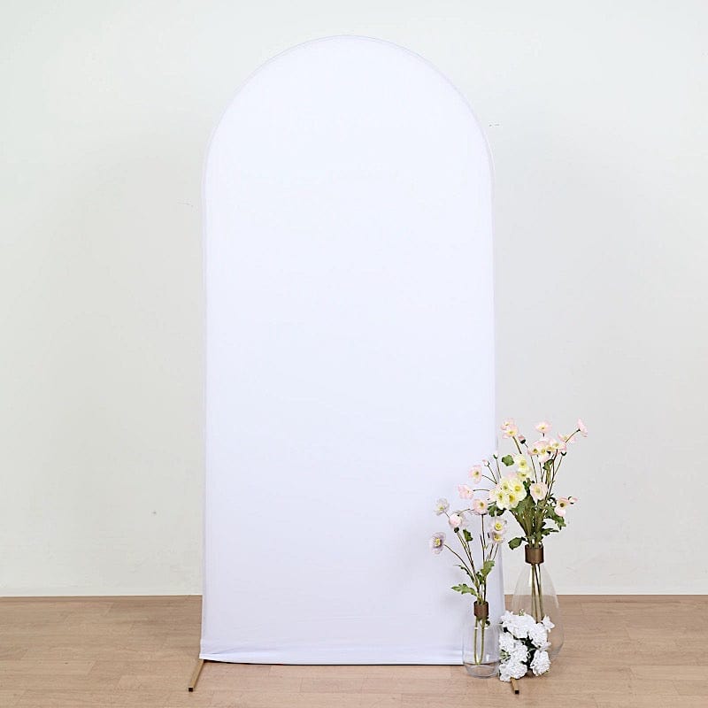 Matte Fitted Spandex Round Top Wedding Arch Backdrop Stand Cover