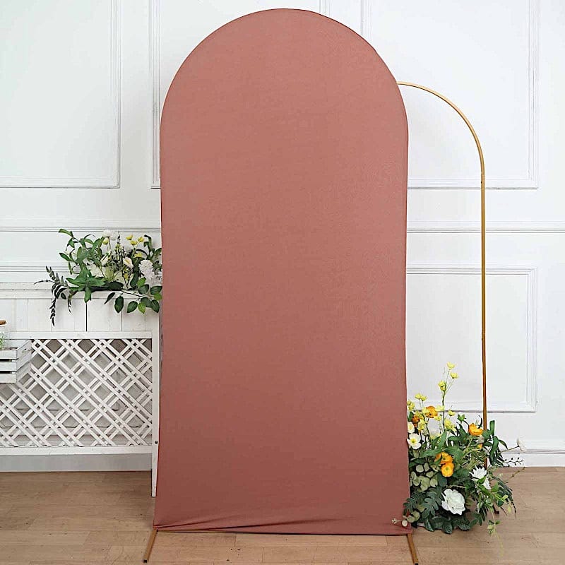 Matte Fitted Spandex Round Top Wedding Arch Backdrop Stand Cover