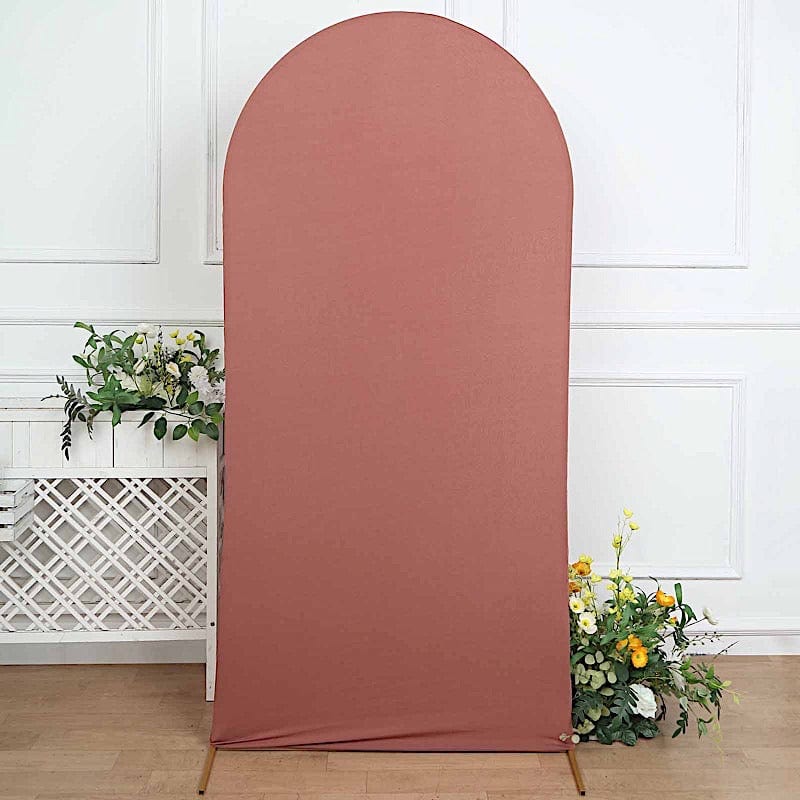 Matte Fitted Spandex Round Top Wedding Arch Backdrop Stand Cover