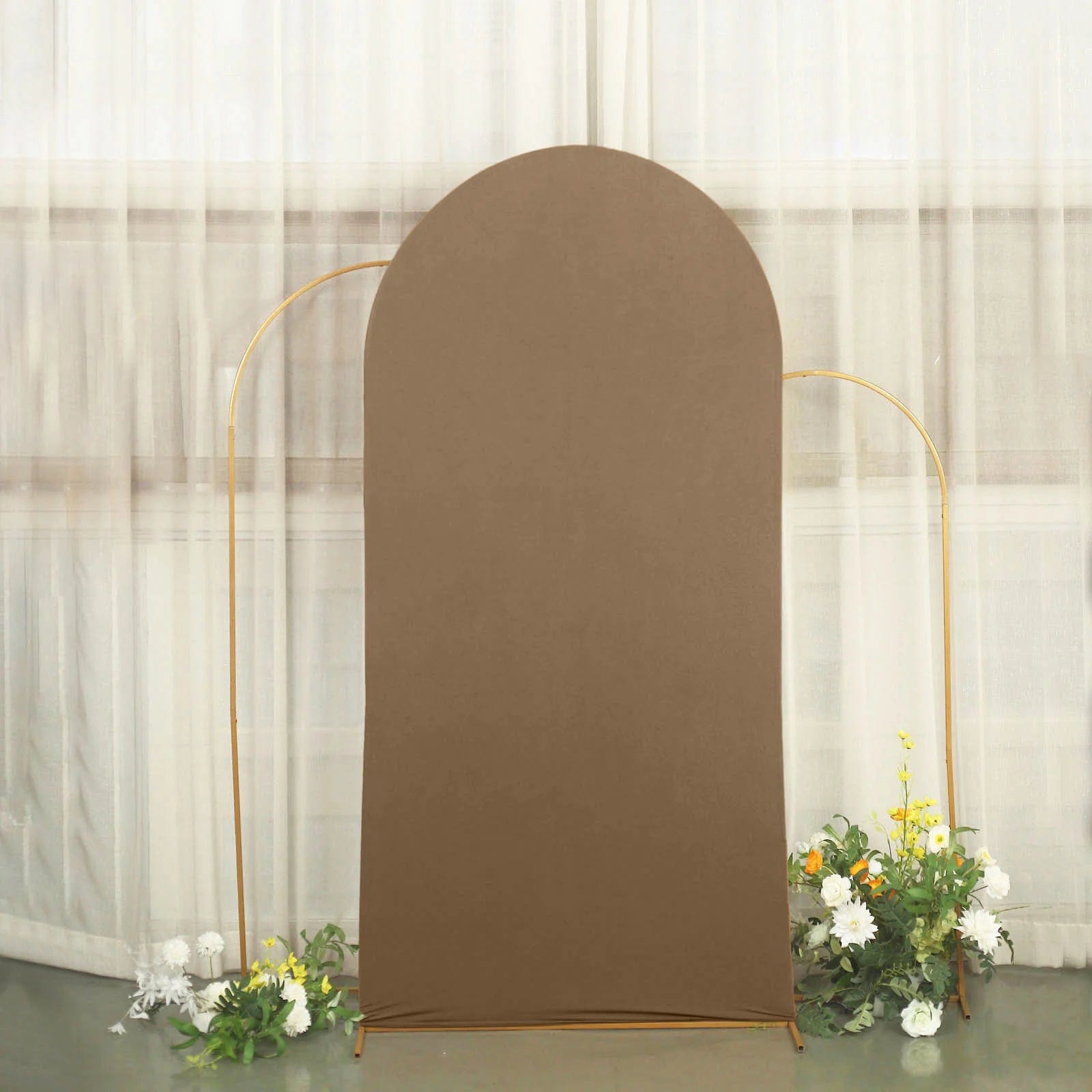 Matte Fitted Spandex Round Top Wedding Arch Backdrop Stand Cover