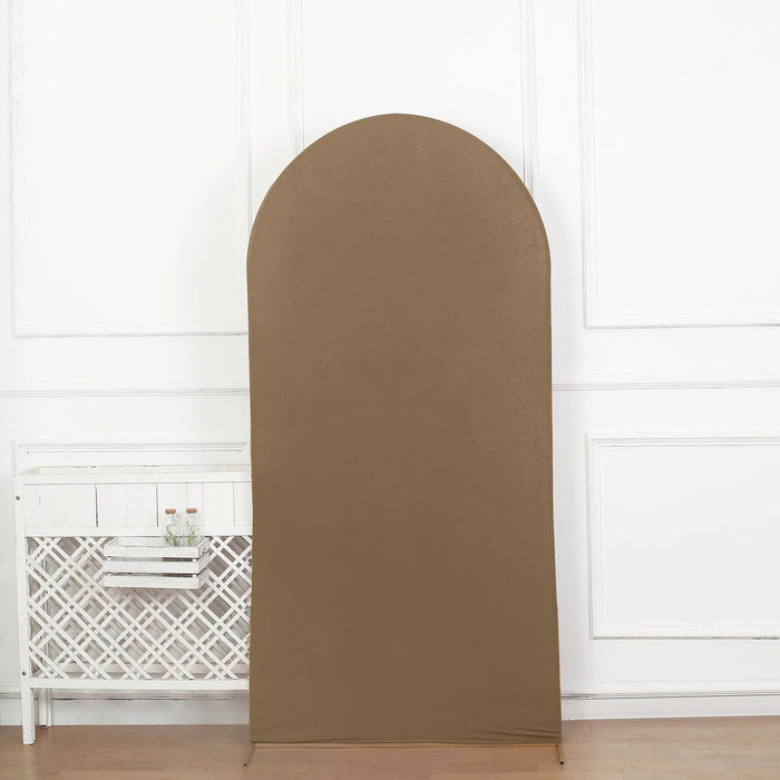 Matte Fitted Spandex Round Top Wedding Arch Backdrop Stand Cover