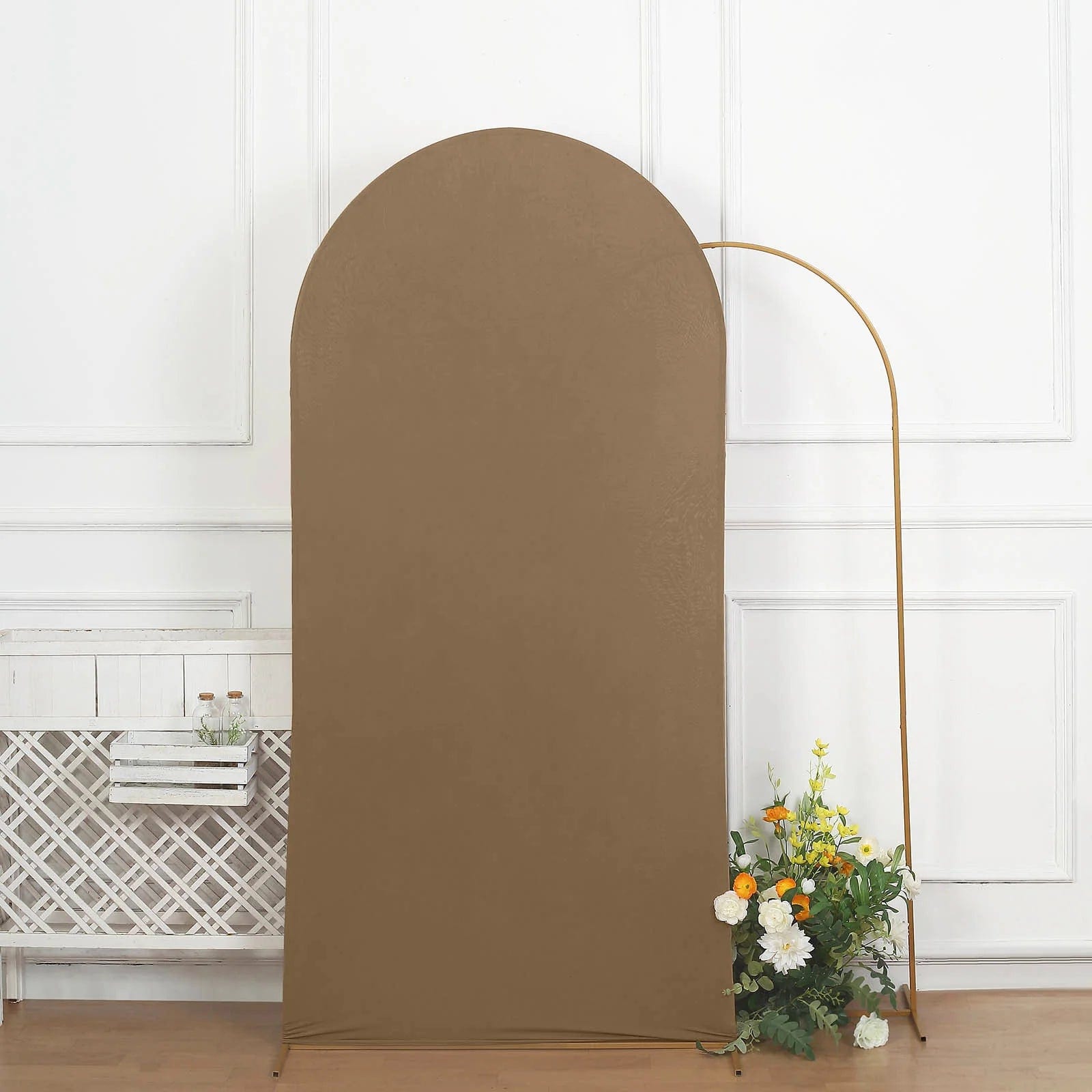 Matte Fitted Spandex Round Top Wedding Arch Backdrop Stand Cover