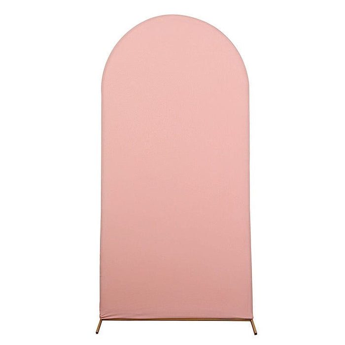 Matte Fitted Spandex Round Top Wedding Arch Backdrop Stand Cover IRON_STND06_SPX_L_080