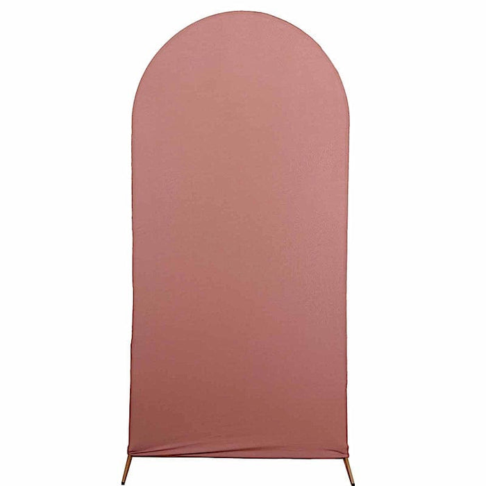 Matte Fitted Spandex Round Top Wedding Arch Backdrop Stand Cover IRON_STND06_SPX_L_TERC