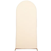 Matte Fitted Spandex Round Top Wedding Arch Backdrop Stand Cover IRON_STND06_SPX_M_081