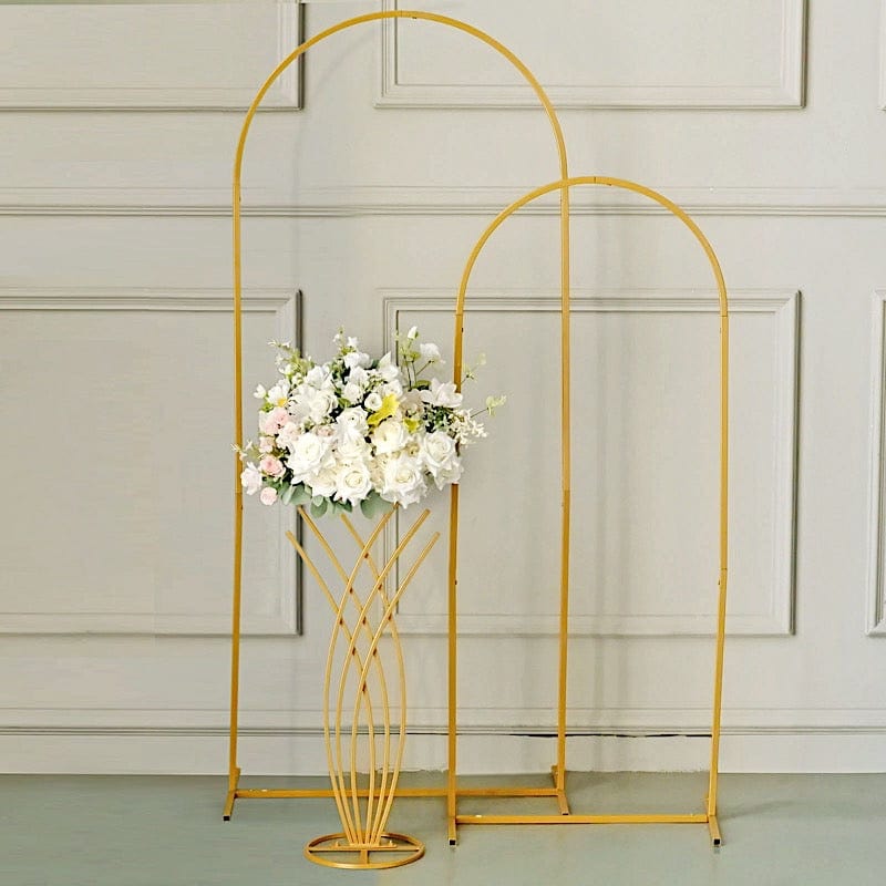 Metal Flower Display Stand Mermaid Tail Design Wedding Centerpiece - Gold