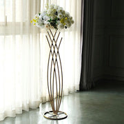 Metal Flower Display Stand Mermaid Tail Design Wedding Centerpiece - Gold
