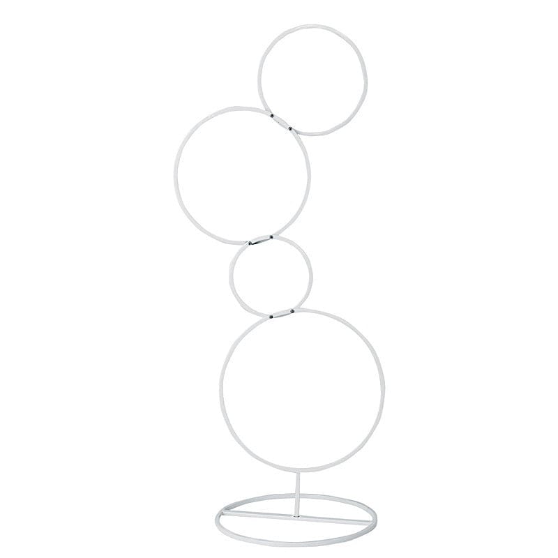 Metal Hoops Pillar Backdrop Stand WOD_HOPMET4_3_WHT