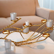 Metal Manzanita Tree Branch Candelabra Candle Holders - Gold