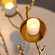 Metal Manzanita Tree Branch Candelabra Candle Holders - Gold