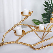 Metal Manzanita Tree Branch Candelabra Candle Holders - Gold
