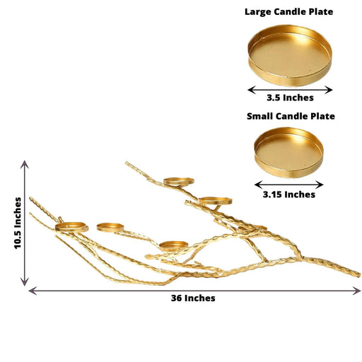 Metal Manzanita Tree Branch Candelabra Candle Holders - Gold