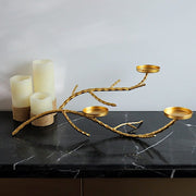 Metal Manzanita Tree Branch Candelabra Candle Holders - Gold