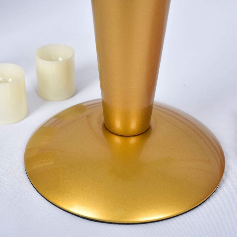 Metal Trumpet Wedding Flower Vase - Gold