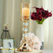 Metal with Glass and Crystal Candle Holder Centerpiece - Gold