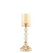 Metal with Glass and Crystal Candle Holder Centerpiece - Gold CHDLR_CAND_021_17_GOLD