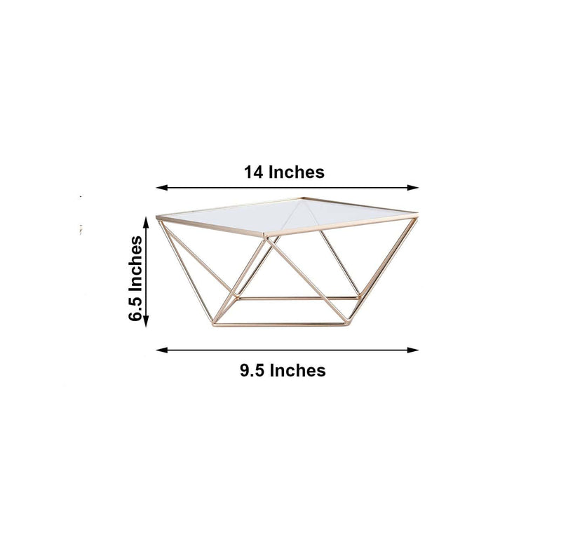 Metal with Glass Geometric Cake Stand Dessert Display