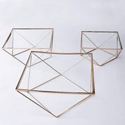 Metal with Glass Geometric Cake Stand Dessert Display