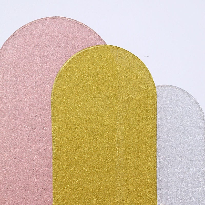 Metallic Fitted Spandex Round Top Wedding Arch Backdrop Stand Cover