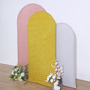 Metallic Fitted Spandex Round Top Wedding Arch Backdrop Stand Cover