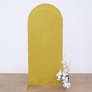 Metallic Fitted Spandex Round Top Wedding Arch Backdrop Stand Cover