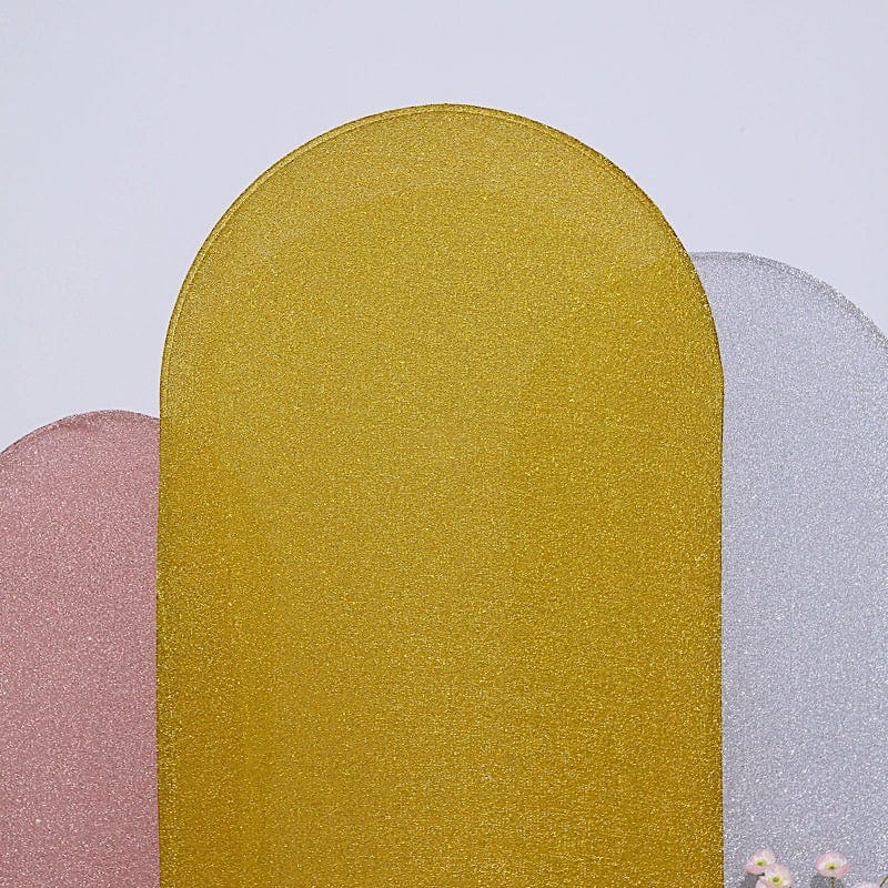 Metallic Fitted Spandex Round Top Wedding Arch Backdrop Stand Cover