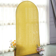 Metallic Fitted Spandex Round Top Wedding Arch Backdrop Stand Cover