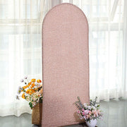 Metallic Fitted Spandex Round Top Wedding Arch Backdrop Stand Cover