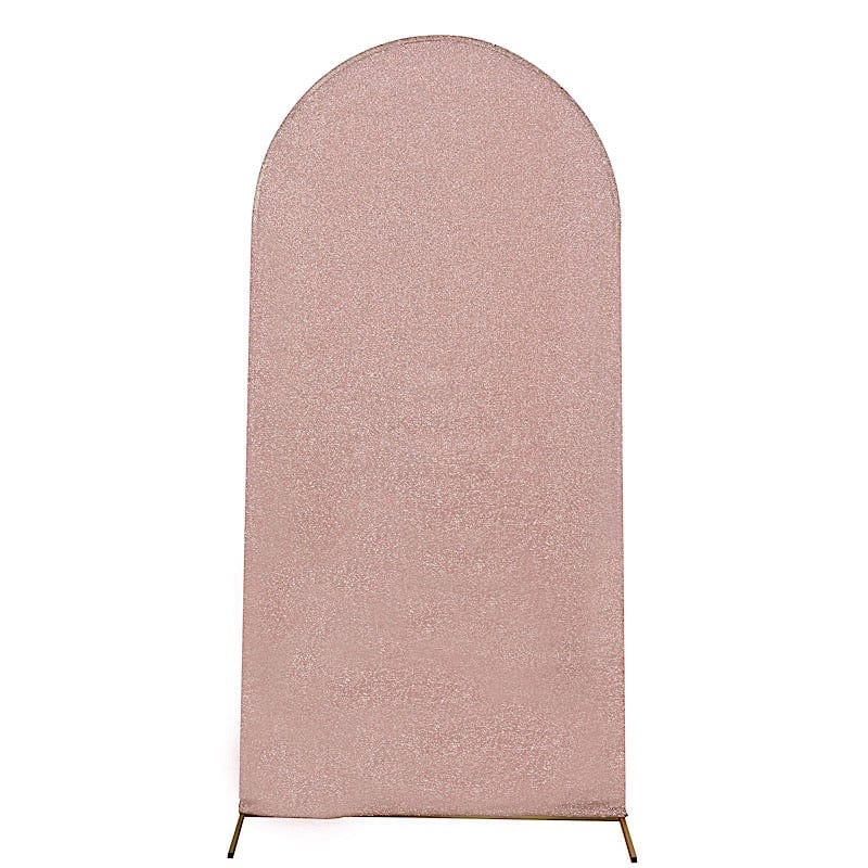 Metallic Fitted Spandex Round Top Wedding Arch Backdrop Stand Cover