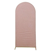 Metallic Fitted Spandex Round Top Wedding Arch Backdrop Stand Cover